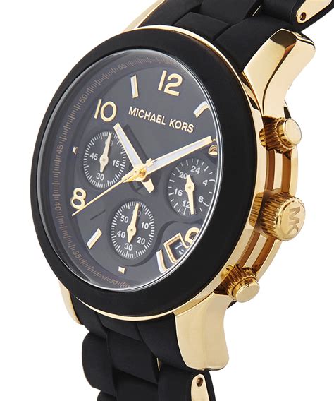 mens michael kors gold watch black face|Michael Kors black watch women's.